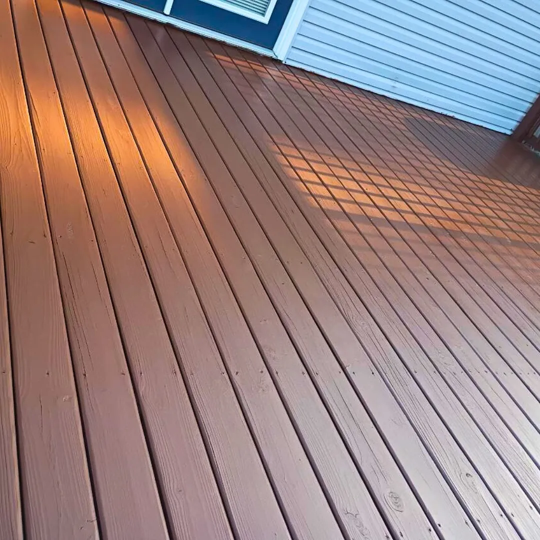 Deck staining project with beautiful finish in Central Illinois